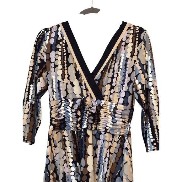 Dress Barn Career Dress Size 12 Purple Flowy A-line Silhouette V-neck & Back - Picture 2 of 12